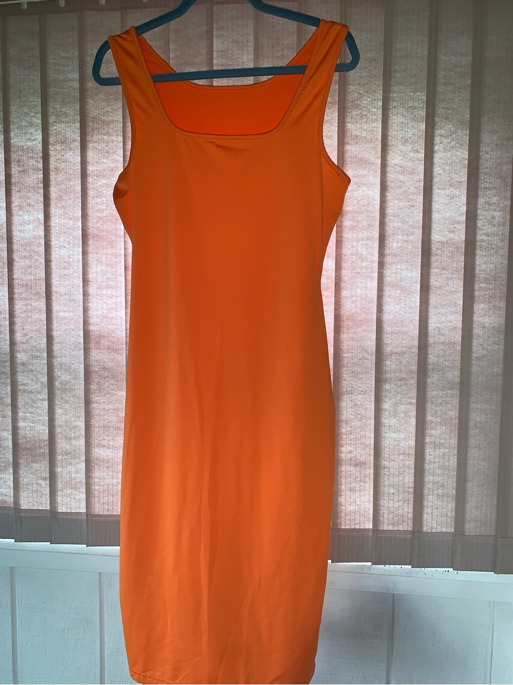 Classic Sleeveless Orange Midi Dress